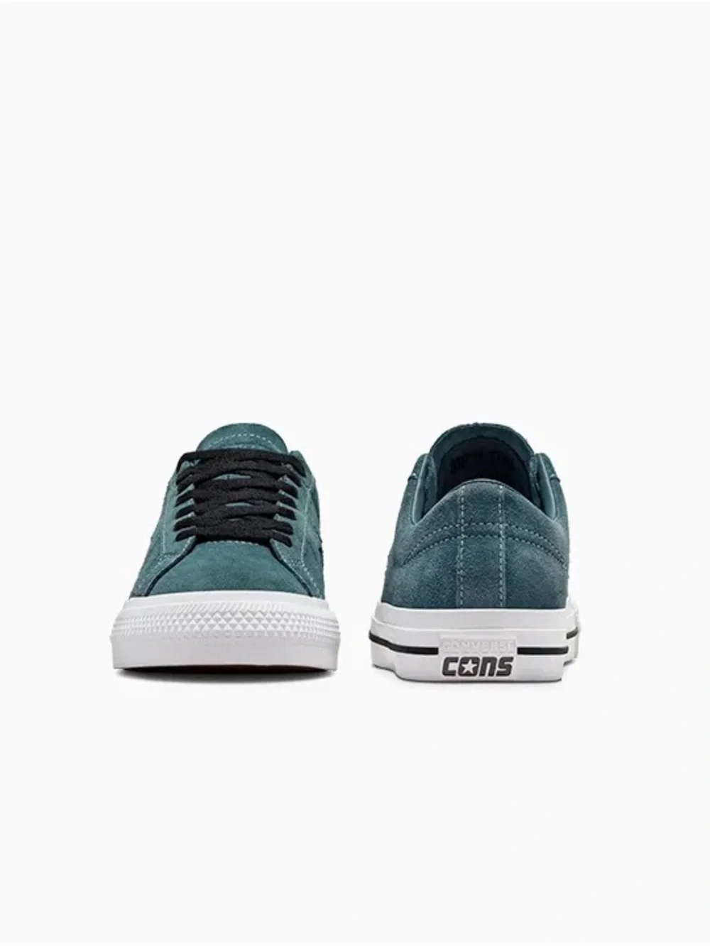 Converse Kids Teal Suede One Star Sneakers with Black Star - Picture 12 of 14
